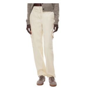 Wilfred Free Aritzia Twill Modern Cargo Pants GD Birch Cream Cotton Size 8